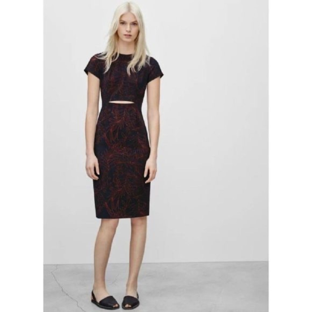 Stylish Black Floral Cutout Sheath Dress